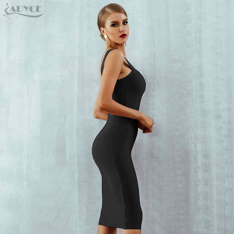 Summer Bandage Dress Women Sexy Apricot Black Sleeveless Spaghetti Strap Belt Midi Bodycon Party Club 210423