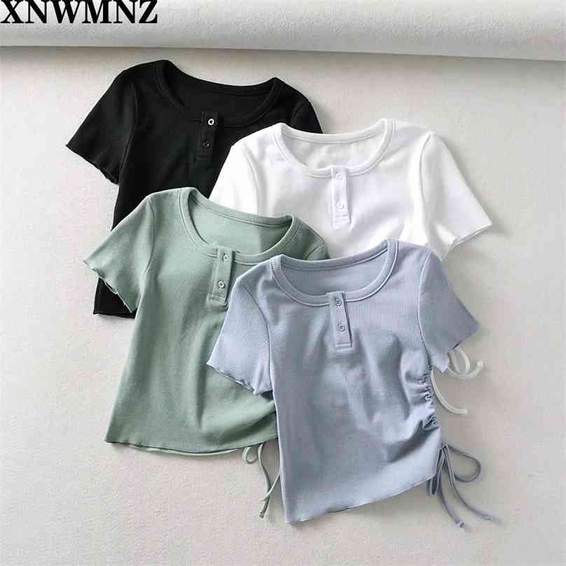 Cute Crop Top T Shirt Ladies Korean Basic Womens Tshirts Short Sleeve Tee Femme Casual Summer Drawstring women 210520, White
Cute Crop Top T Shirt Ladies Korean Basic Womens Tshirts Short Sleeve Tee Femme Casual Summer Drawstring women 210520, White