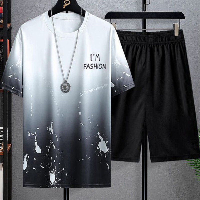 Men Summer Set Tracksuit Sportswear Splash Ink Short Sleeve T-shirt 2 Pieces Gym Jogger Gradient Sweat Suit T Shirt Shorts Male Clothing, Only top (1 pcs t-shirt) any color
Men Summer Set Tracksuit Sportswear Splash Ink Short Sleeve T-shirt 2 Pieces Gym Jogger Gradient Sweat Suit T Shirt Shorts Male Clothing, Only top (1 pcs t-shirt) any color