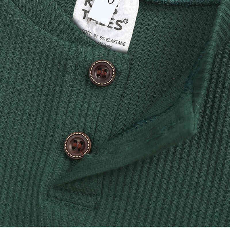 Infant Baby Boys Girls Long Sleeve Rompers + Pants Spring Autumn Fashion Clothing Sets Kids Boy Girl Clothes Suits 210521