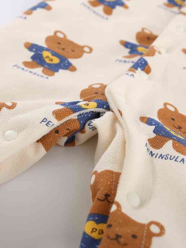 Peninsula Baby Cartoon & Letter Graphic Raglan Sleeve Jumpsuit SHE