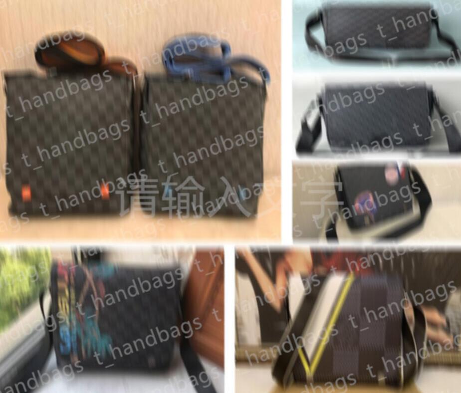 

famous Brand Classic designer fashion Men leather messenger bags cross body school bookbag shoulder bag briefcase 26CM, 52 red with black grid