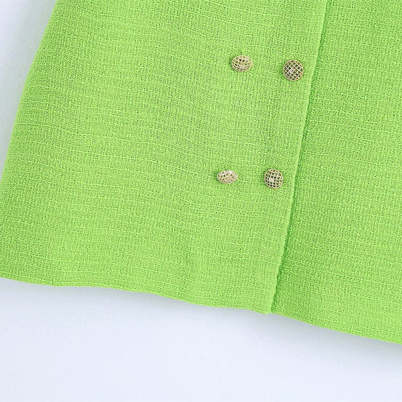 Casual Women O Neck Double Breasted Dress Summer Fashion Ladies High Street Female Solid Color Mini 210515