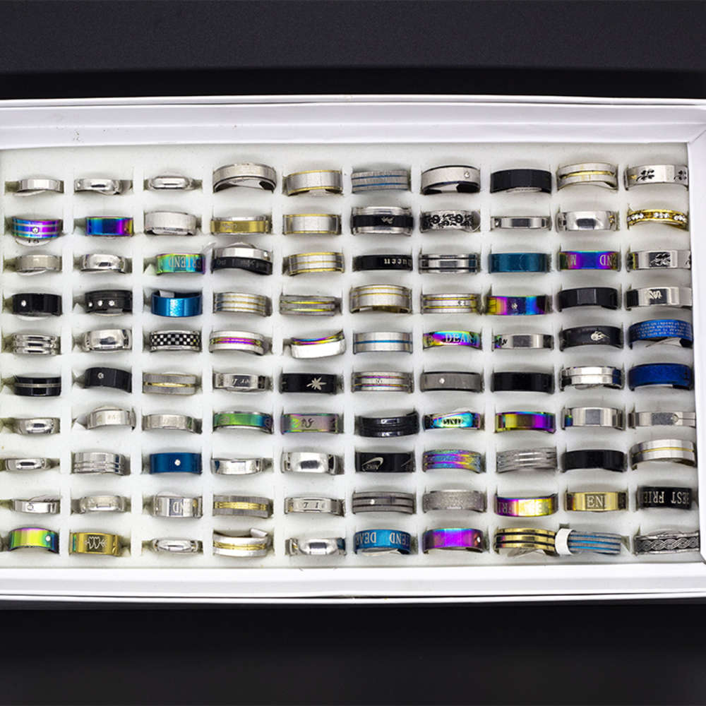 50pcs Wholesale Lots Bulk Women Rings Set Stainless Steel Gold Silver Couple Black Ring Men Jewelry Gift Wedding Band Party Drop
50pcs Wholesale Lots Bulk Women Rings Set Stainless Steel Gold Silver Couple Black Ring Men Jewelry Gift Wedding Band Party Drop