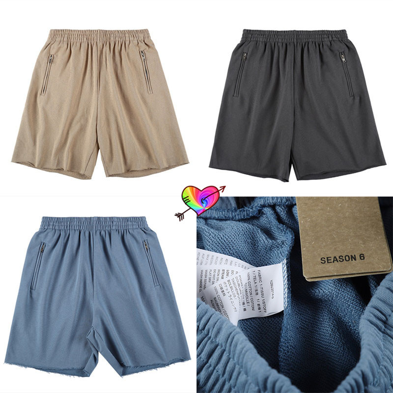 2021 Zipper Pockets Shorts Men Women 1 High Quality Solid Terry Cotton