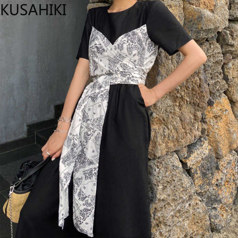 Vintage Printing Bow Bandage Slim Waist Woman Dress Short Sleeve O-neck Korean Dresses Summer Vestidos 6G790 210603, Black
Vintage Printing Bow Bandage Slim Waist Woman Dress Short Sleeve O-neck Korean Dresses Summer Vestidos 6G790 210603, Black