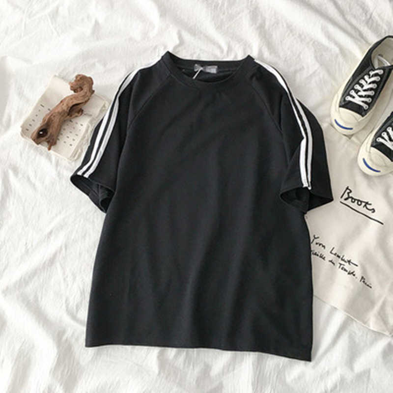 Women's 2-Piece Summer Striped Tracksuit Set: Casual Short Sleeve T-Shirt And Mini Shorts For Sports, Loungewear