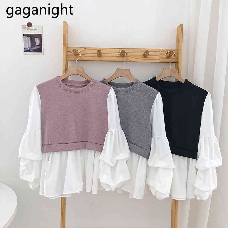 GAGANIGHT Patchwork Women Blouse Autumn Fashion Solid O-Neck Puff Sleeve Pullovers Design Korean Blusas Chic Lady Outwear Tops 210519, Gray
GAGANIGHT Patchwork Women Blouse Autumn Fashion Solid O-Neck Puff Sleeve Pullovers Design Korean Blusas Chic Lady Outwear Tops 210519, Gray