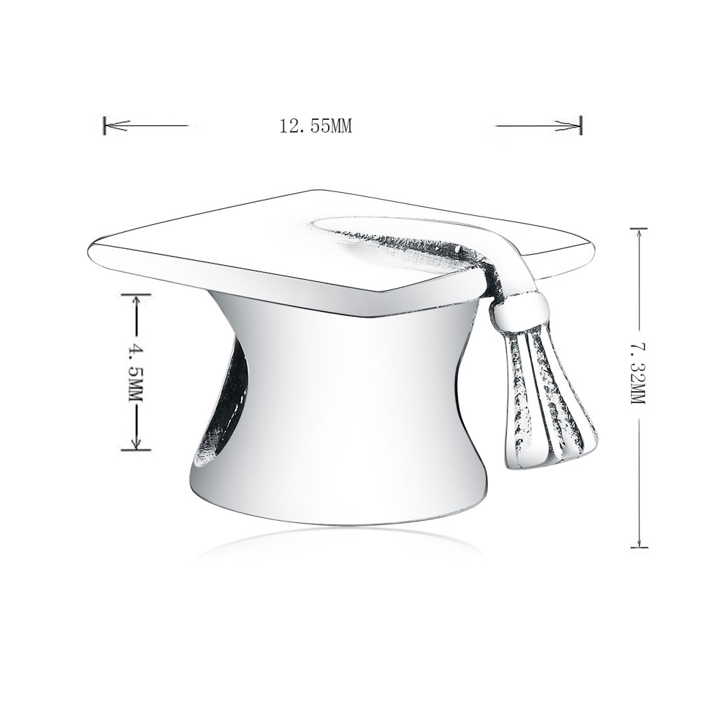 Fit Original Brand Charms Bracelet 925 Sterling Silver Doctoral Hat Beads For Making Berloque Student Gift Celebrate Graduation