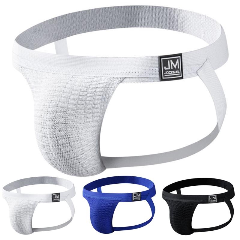 Men Underwear Sexy Jock Strap Briefs Solid Color Elastic Hip Lifting Breathable Supporter Panties Gay Bikini Male Underpant Underpants
