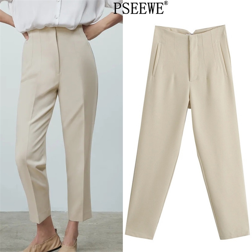 Spring High Waist Trousers For Female Black Fashion Office Wear Elegant Women's Pants Pink Front Zip Loose 210519, Green
Spring High Waist Trousers For Female Black Fashion Office Wear Elegant Women's Pants Pink Front Zip Loose 210519, Green