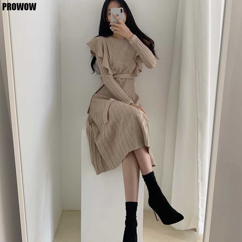 One-Piece Knitted Sweater Dress Korean Women Ruffled Waist Dresses 2021 Autumn Winter WomenS Sweater Knitt Dress Midi dress, Photo color
One-Piece Knitted Sweater Dress Korean Women Ruffled Waist Dresses 2021 Autumn Winter WomenS Sweater Knitt Dress Midi dress, Photo color