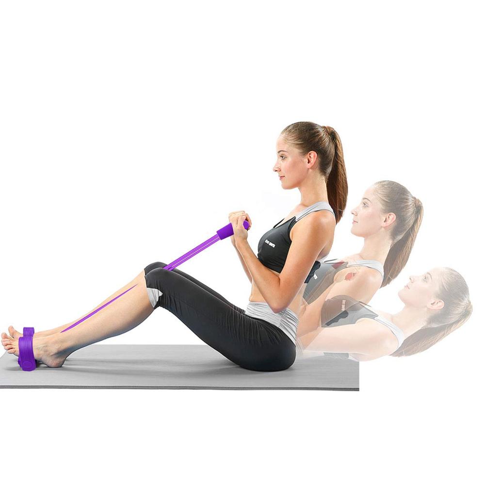 Multifunction Pedal Resistance Band Multifunctional Fitness Equipment Home Abdomen Pull Rope Sit-ups 4 Tube Thick Yoga Rope