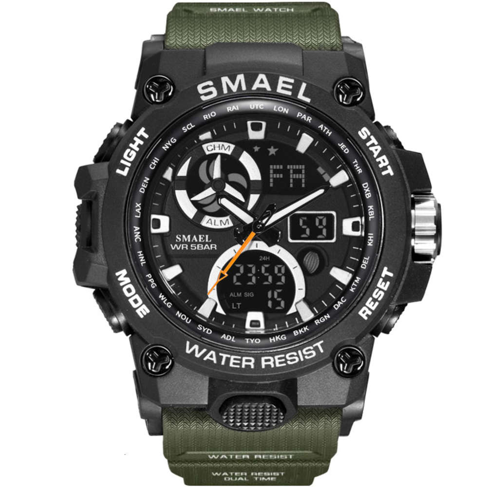 SMAEL 8011 Mens Dual Display Sport Outdoor Watch Big Dial Quart Silicone Chronograph Digital Men's Wrist Watch, Slivery;brown
SMAEL 8011 Mens Dual Display Sport Outdoor Watch Big Dial Quart Silicone Chronograph Digital Men's Wrist Watch, Slivery;brown