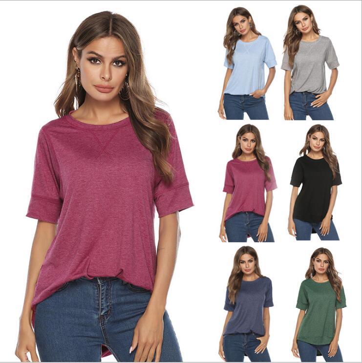 women's t-shirt summer casual solid loose shirts female fashion short sleeve blouse irregular tees blusa womens clothing b5452, White
women's t-shirt summer casual solid loose shirts female fashion short sleeve blouse irregular tees blusa womens clothing b5452, White