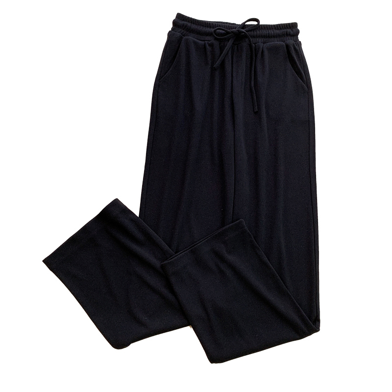 Wide Leg Pants Women's Ice Silk High Waist Loose Casual Womens Elegant Preppy Style Trousers Females 680B 210420