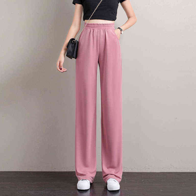 Women Straight Pants Wide leg high waist full length Sweatpants Korean style Streetwear Loose Oversize Famale Casual trousers 211115