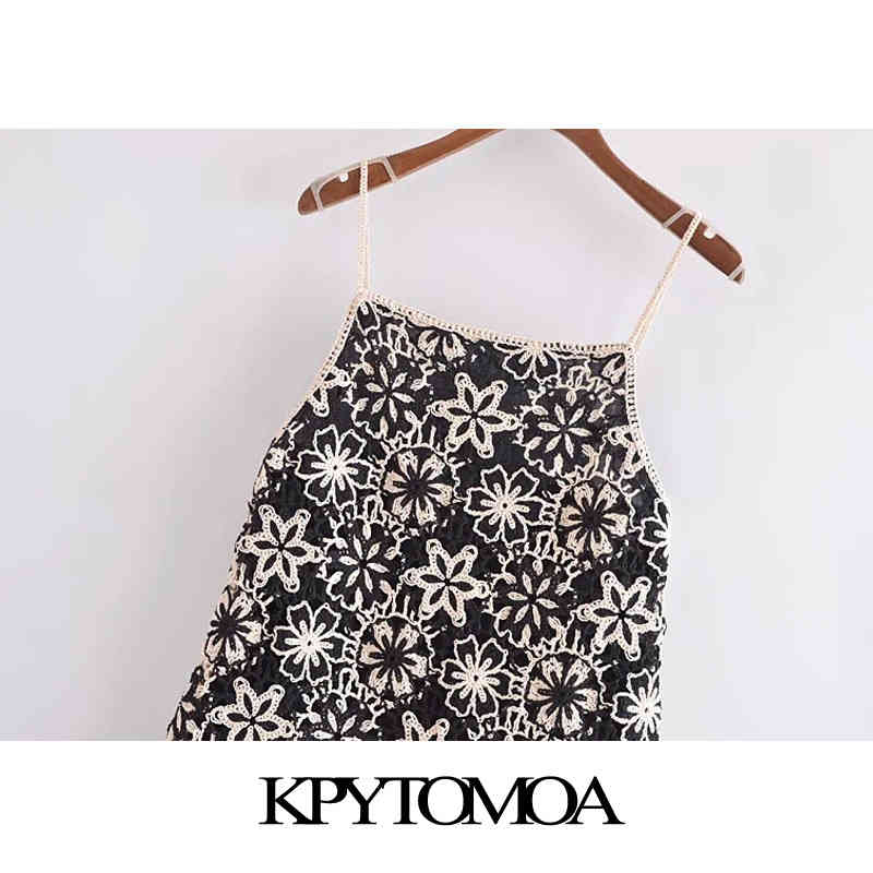 Women Chic Fashion With Lining Crochet Mini Dress Backless Bow Tied Thin Straps Female Dresses Vestidos 210420