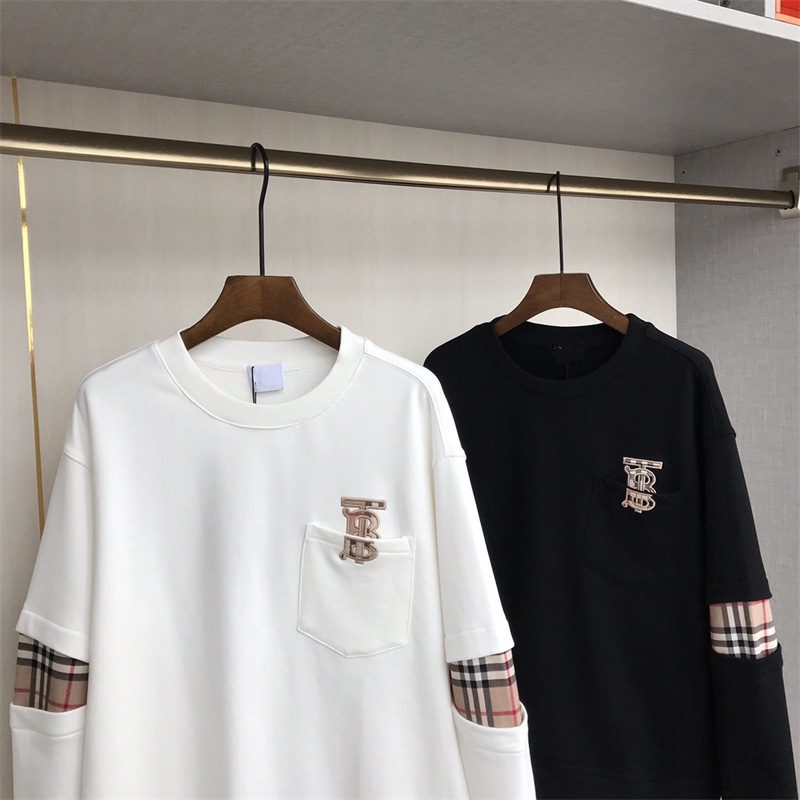 21 autumn new TB sweater arm Plaid splicing men's long sleeve top Pullover embroidery round neck solid women's T-shirt, Black
21 autumn new TB sweater arm Plaid splicing men's long sleeve top Pullover embroidery round neck solid women's T-shirt, Black