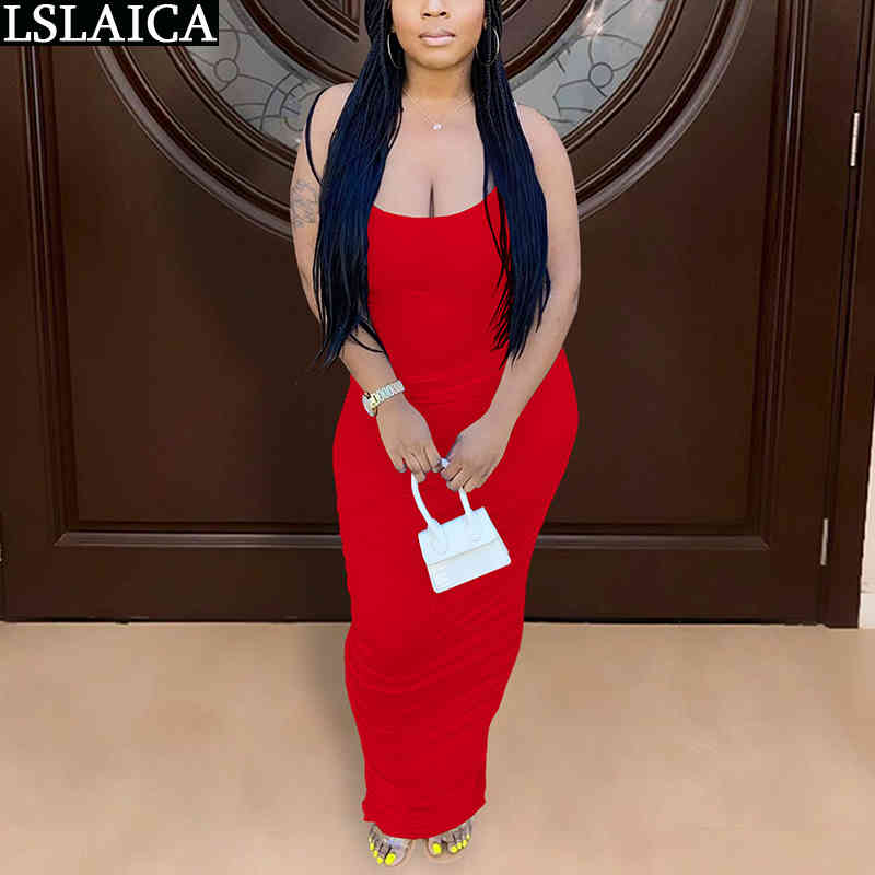 Sale Ladies Dresses Solid Color Sleeveless High Waist Summer Maxi for Women Party Clubwear Elegant Vestidos Largos 210515