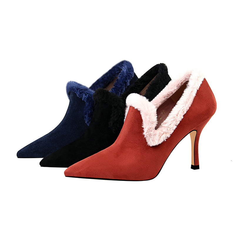 Dress shoes Pointed Toe Sexy Flock High Heels Women Autumn Winter Faux Fur Pumps Ladies Shoes, Red
Dress shoes Pointed Toe Sexy Flock High Heels Women Autumn Winter Faux Fur Pumps Ladies Shoes, Red