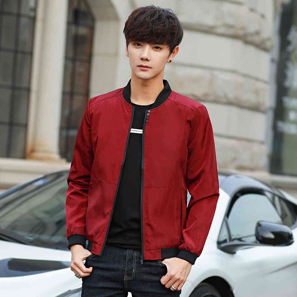 jacket Thin Slim Men's Casual Long Sleeve Men's Casual Jacket Polyester Autumn Fashion zipper jacket JK19074 210518