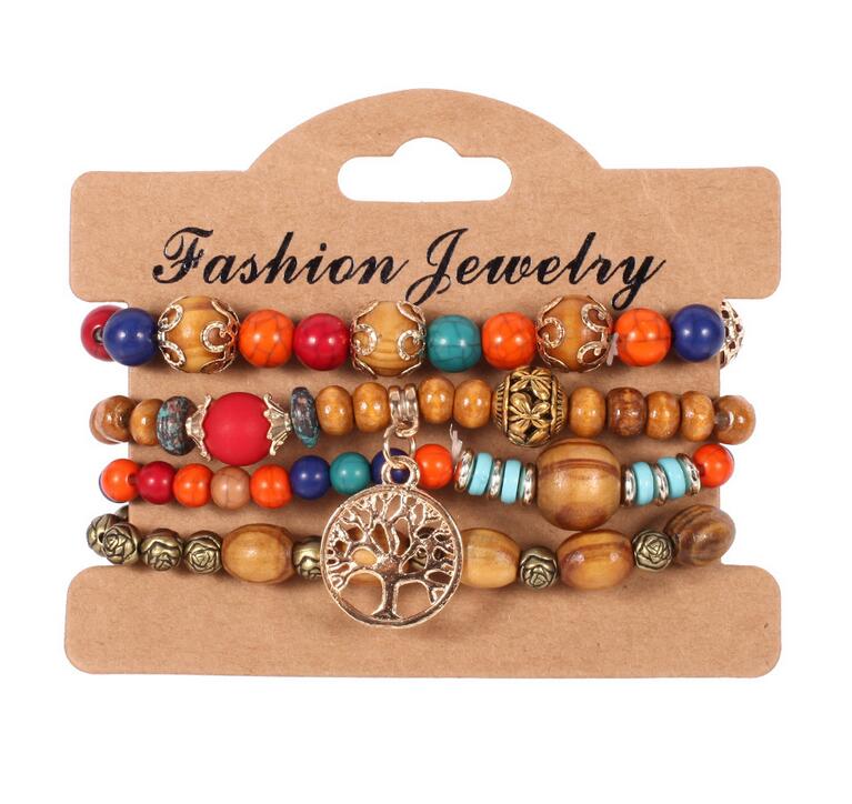 4pcs/Lot Vintage Tree of Life Beads Strands charm Bracelets Set For Women Wooden Wood elasticity chains Bangle Fashion Bohemian Jewelry
4pcs/Lot Vintage Tree of Life Beads Strands charm Bracelets Set For Women Wooden Wood elasticity chains Bangle Fashion Bohemian Jewelry