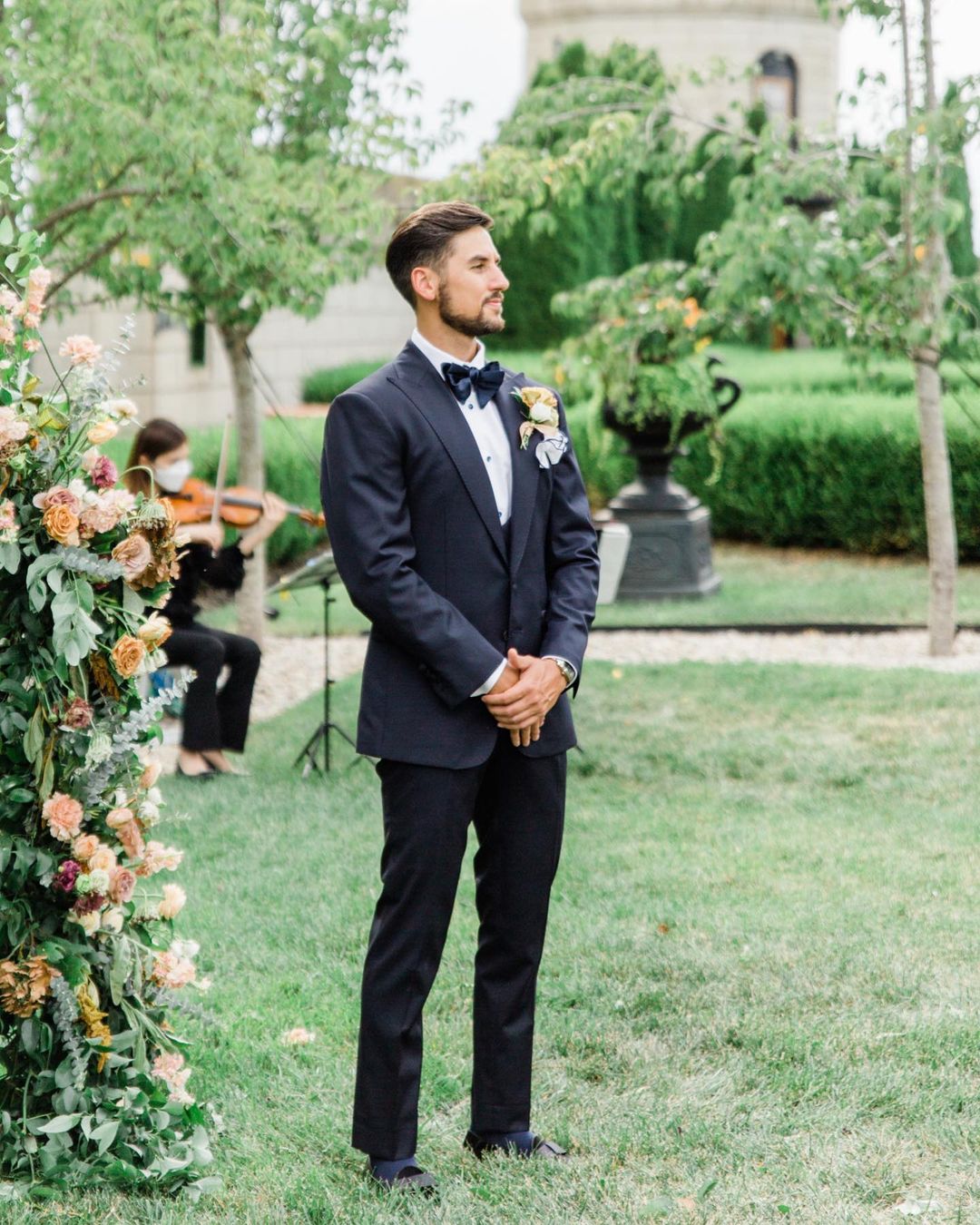 Tailored Groomsmen Business Tuxedos Black Slim Fit Mens Pant Suit Prom Party Wedding Suits Outfit (Jacket+Pants)