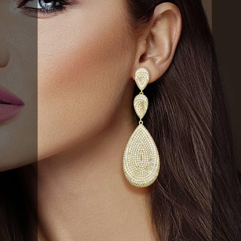 Dangle & Chandelier ModemAngel Three Water Drop Luxury Cubic Zirconia Copper Earrings Engagement Dubai Naija Bridal Cocktail Earring
Dangle & Chandelier ModemAngel Three Water Drop Luxury Cubic Zirconia Copper Earrings Engagement Dubai Naija Bridal Cocktail Earring