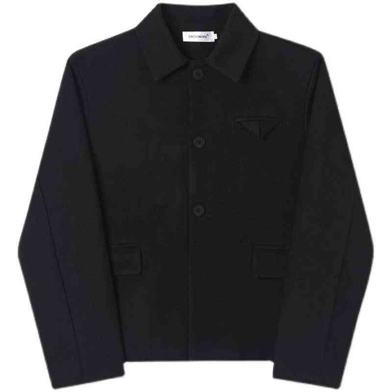 IEFB Autumn Winter Fashion Short Woolen Jackets For Men Korean Trend Simple Thickened Lapel Single Breasted Coat 9Y9334 211122