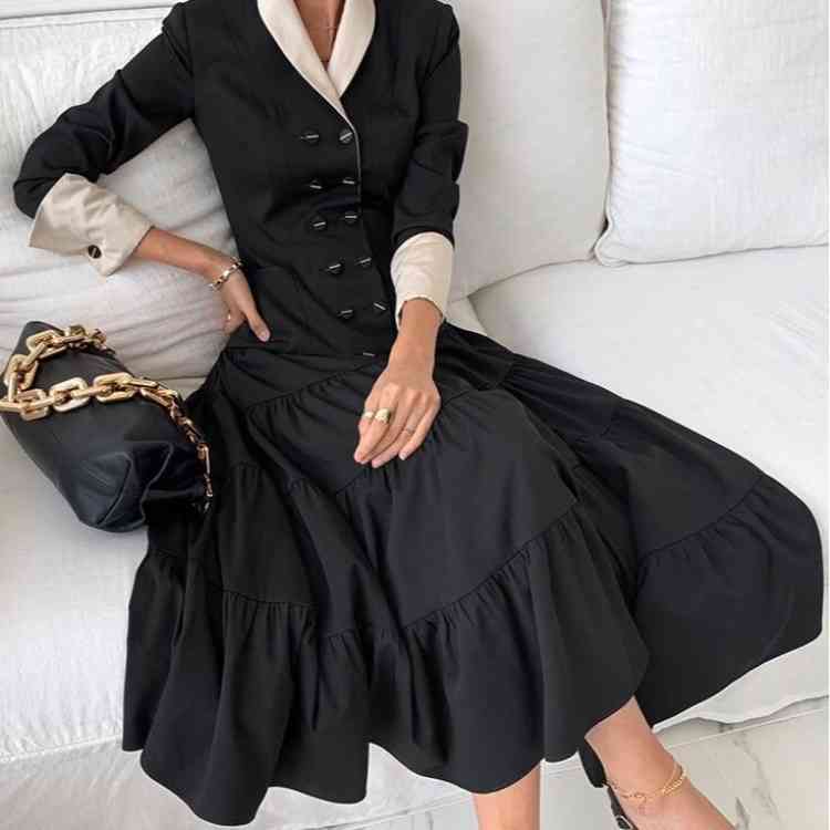 Casual Dresses Gvuw mulher vestido nova moda temperamento francês elegante cor correspondência boneca colarinho duplo breasted lanterna manga vestidos ULZQ, 1# shoe box
Casual Dresses Gvuw mulher vestido nova moda temperamento francês elegante cor correspondência boneca colarinho duplo breasted lanterna manga vestidos ULZQ, 1# shoe box