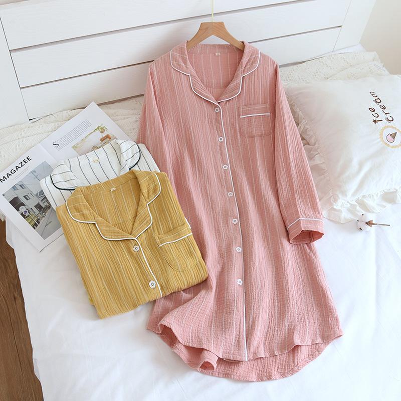 Women's Sleepwear Cotton Women Nightgowns Striped Gauze Double-layered Long Sleeve Sexy Sleeping Dress Sleepshirts 122711WLA, Black;red
Women's Sleepwear Cotton Women Nightgowns Striped Gauze Double-layered Long Sleeve Sexy Sleeping Dress Sleepshirts 122711WLA, Black;red