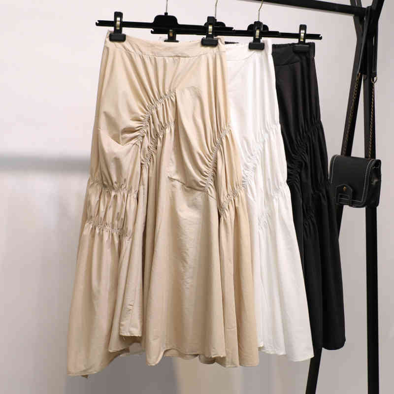 skirts Summer Irregular A-line Skirts Solid Black/White Cotton Blend Pleated Mid Calf Long Skirt Women
skirts Summer Irregular A-line Skirts Solid Black/White Cotton Blend Pleated Mid Calf Long Skirt Women