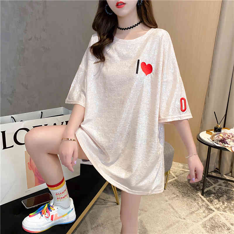Lucyever Summer Fashion loose printing T-shirt women Casual O-neck short-sleeve Ladies T-shirt Korean Bling Oversized tops woman 210521, White
Lucyever Summer Fashion loose printing T-shirt women Casual O-neck short-sleeve Ladies T-shirt Korean Bling Oversized tops woman 210521, White