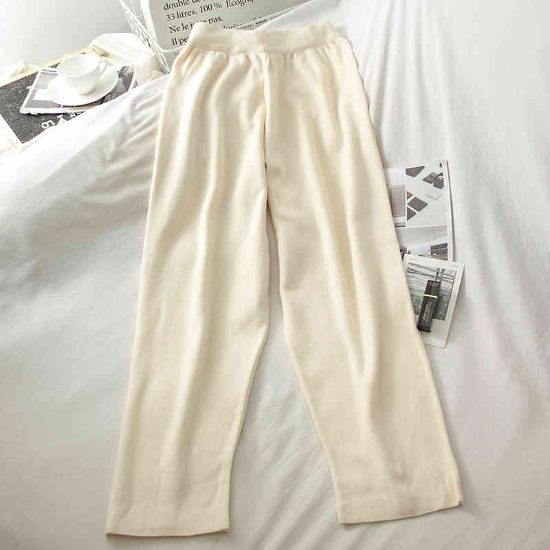 Nomikuma Knitted Buttons Harem Pants Causal Stretch High Waist Ankle-length Trousers Spring New Women Sweater Pants 6E105 210427