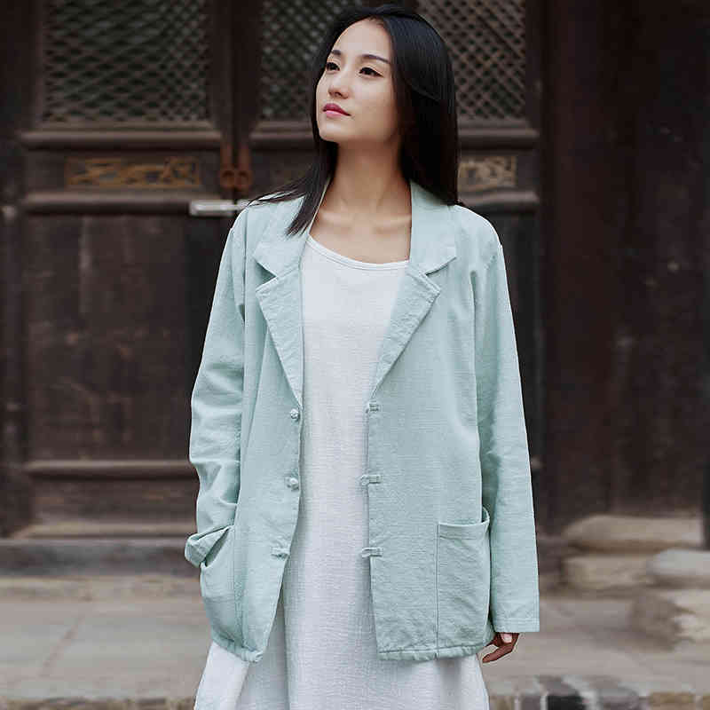 Johnature Women Loose Retro Pockets Turn-down Collar Cotton Linen Coat Autumn Winter Comfortable 3 Color Female Coat 210521, Navy blue
Johnature Women Loose Retro Pockets Turn-down Collar Cotton Linen Coat Autumn Winter Comfortable 3 Color Female Coat 210521, Navy blue