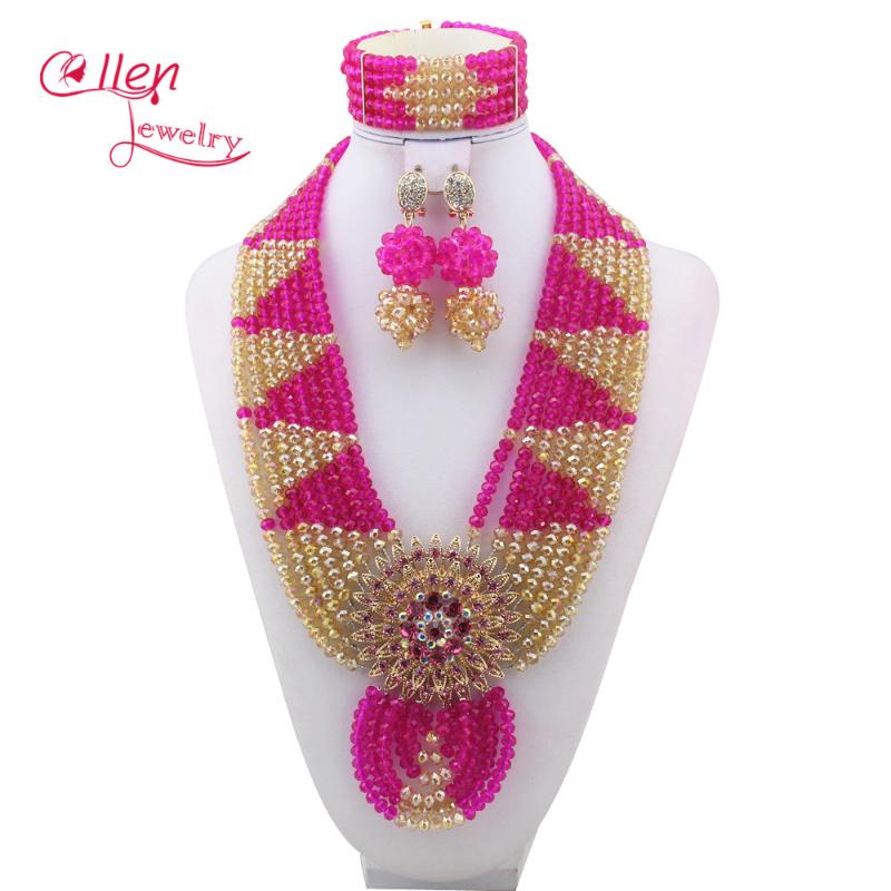 Earrings & Necklace African Nigerian Style Wedding Crystal Beads Jewelry Set Bridal Bracelet W12308, As pic
Earrings & Necklace African Nigerian Style Wedding Crystal Beads Jewelry Set Bridal Bracelet W12308, As pic