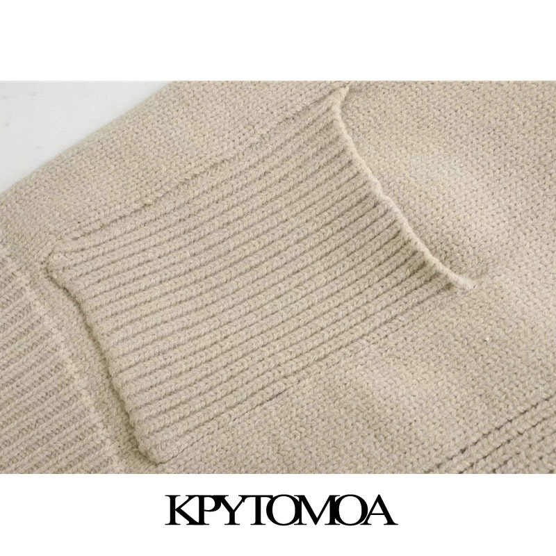 Women Fashion With Pockets Loose Knitted Vest Sweater Sleeveless Button-up Female Waistcoat Chic Tops 210420