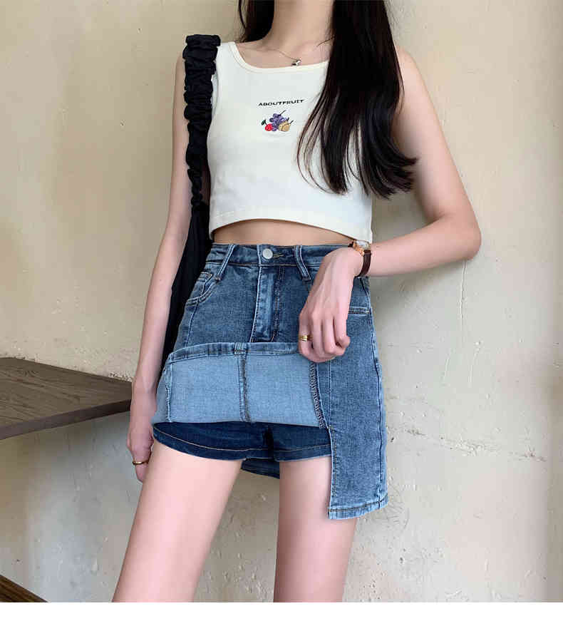Women's High Waist Denim Skirt Ladies Vintage Summer Casual Slim Skirts Sexy Clothing Female 210519