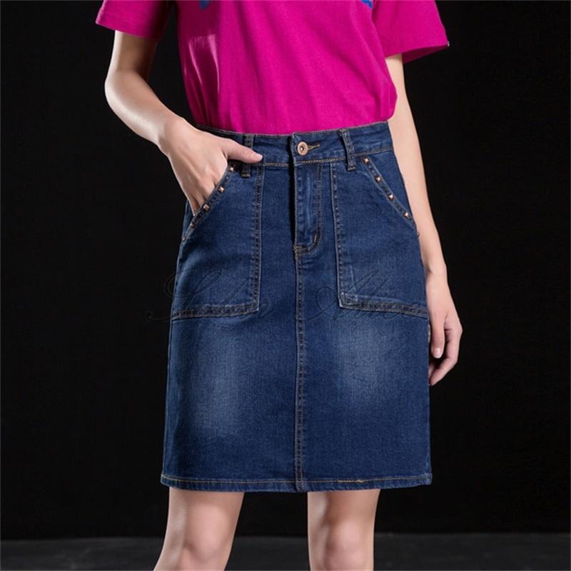 Women's Spring/Summer Denim Skirt Mid-length Long Plus Size High Waist A-Line Pleated Skirts, Blue
Women's Spring/Summer Denim Skirt Mid-length Long Plus Size High Waist A-Line Pleated Skirts, Blue