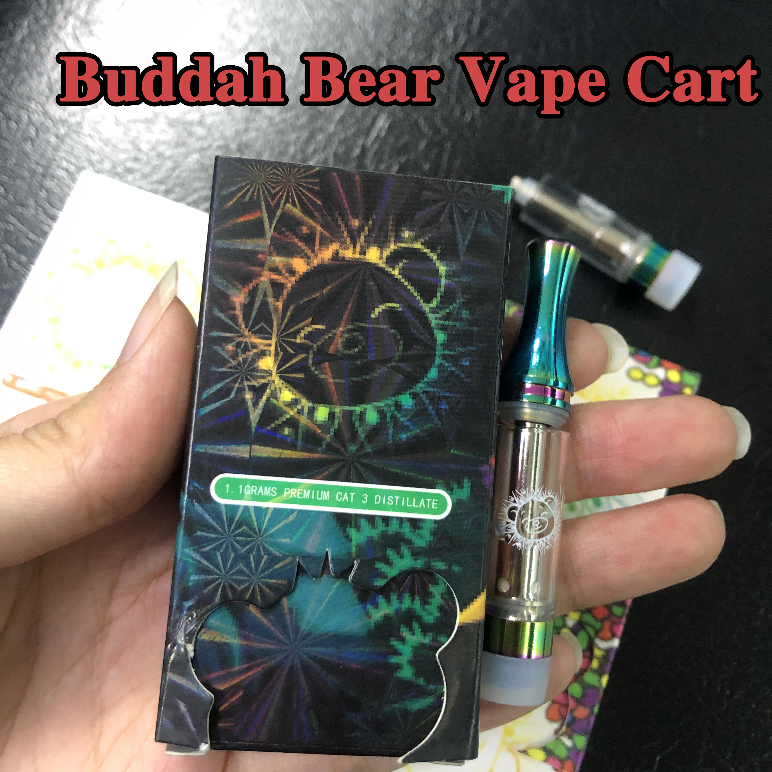 Large Stock Buddah Bear Empty Vape Cartridges Atomizer Kits 510 Thread D8 D9 D10 Ceramic Coil Rainbow Carts With Holographic Packaging Box
Large Stock Buddah Bear Empty Vape Cartridges Atomizer Kits 510 Thread D8 D9 D10 Ceramic Coil Rainbow Carts With Holographic Packaging Box