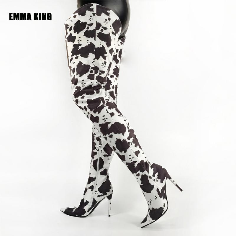 Boots 35-44 Cow Leopard Long Women High Heel Boot Pointed Toe Sexy Club Shoes Thigh Over-the-Knee 2021, Black
Boots 35-44 Cow Leopard Long Women High Heel Boot Pointed Toe Sexy Club Shoes Thigh Over-the-Knee 2021, Black