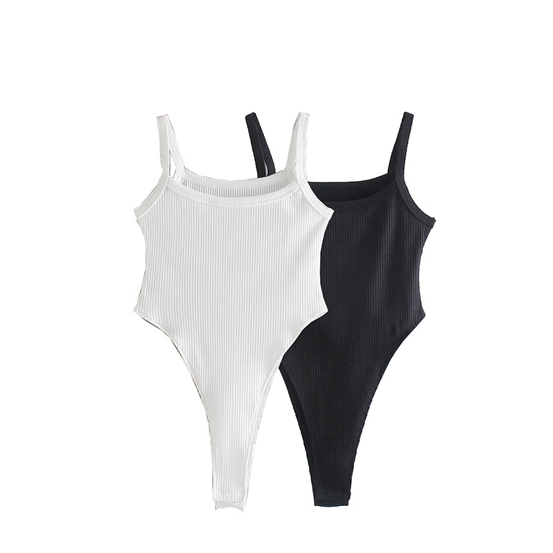 Summer Women Bodysuit Strap Sleeveless Bodysuits Chic Lady Fashion Casual Clothes 210517