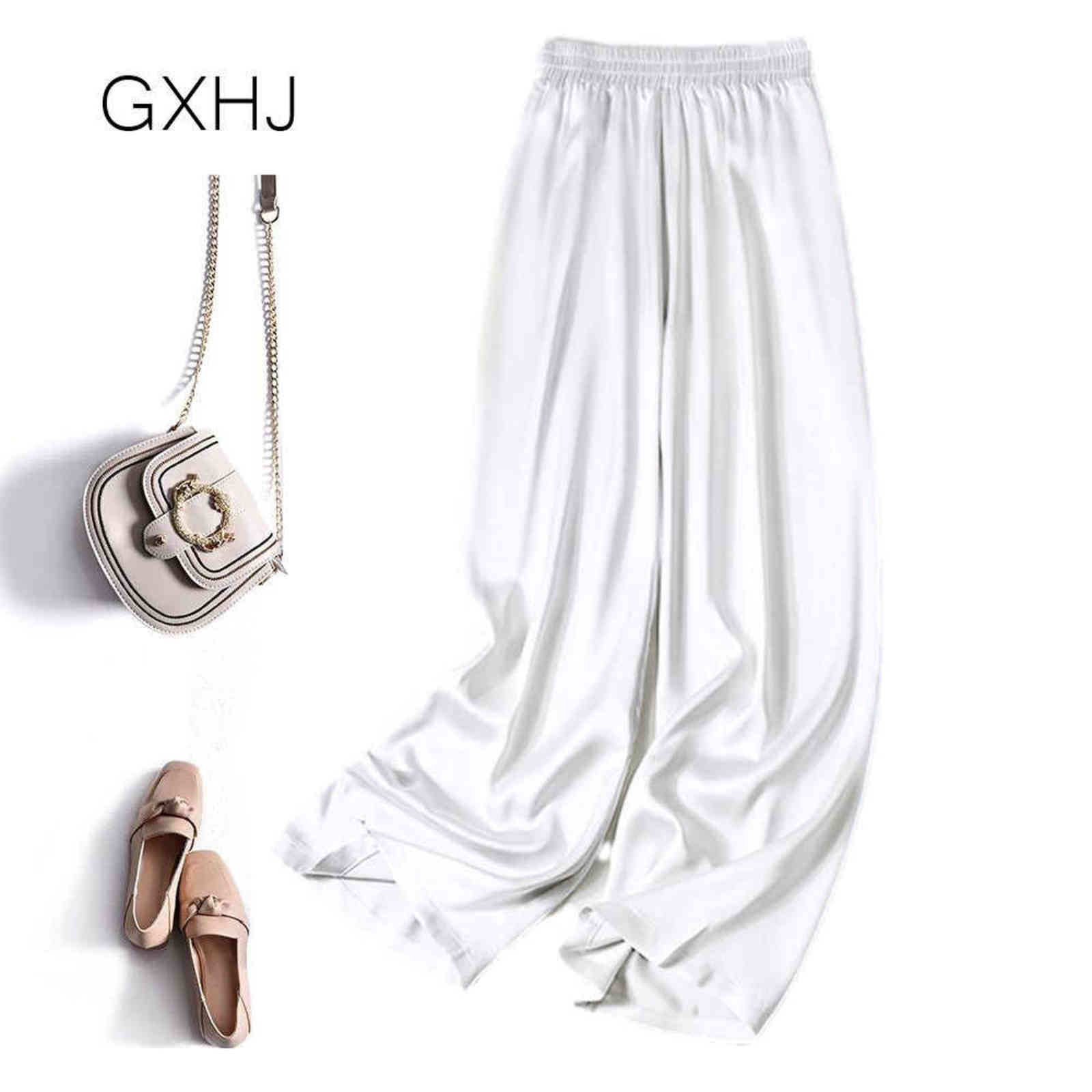 pantalon pour femme Women Straight Pants Wide leg full length Streetwear Loose Casual trousers satin elegant pants LHJ018 211115