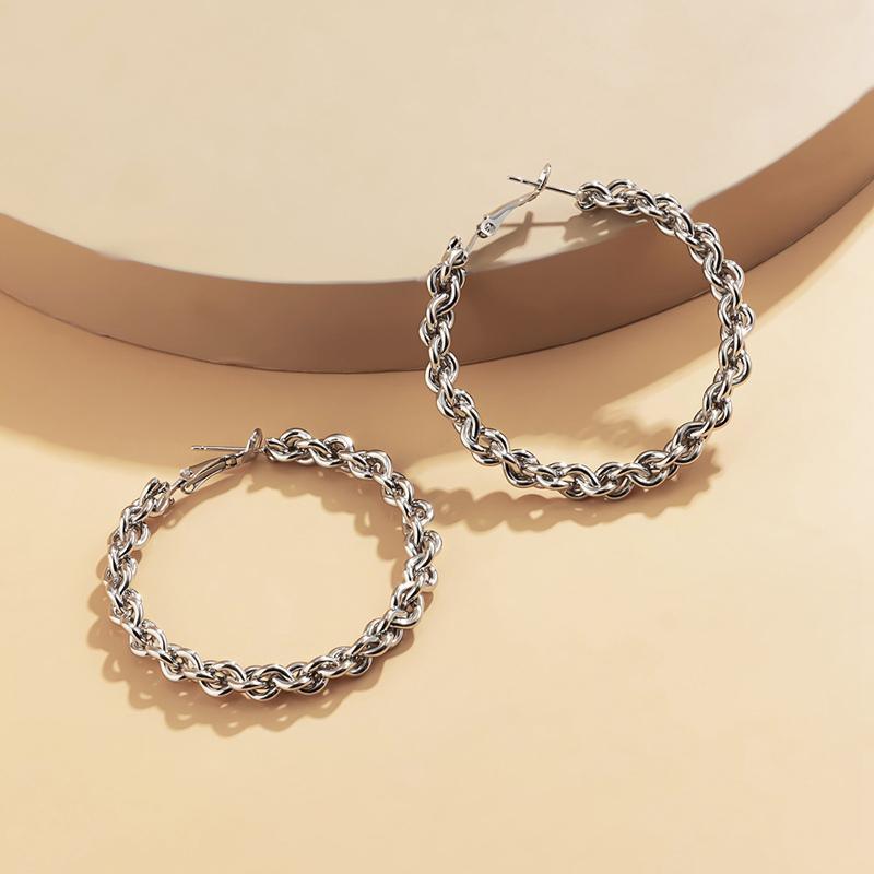 Hoop & Huggie Fashion Gold Silver Color Chain Earring For Women Geometirc Metal Circle Earrings Brincos Trend Jewelry Gifts
Hoop & Huggie Fashion Gold Silver Color Chain Earring For Women Geometirc Metal Circle Earrings Brincos Trend Jewelry Gifts