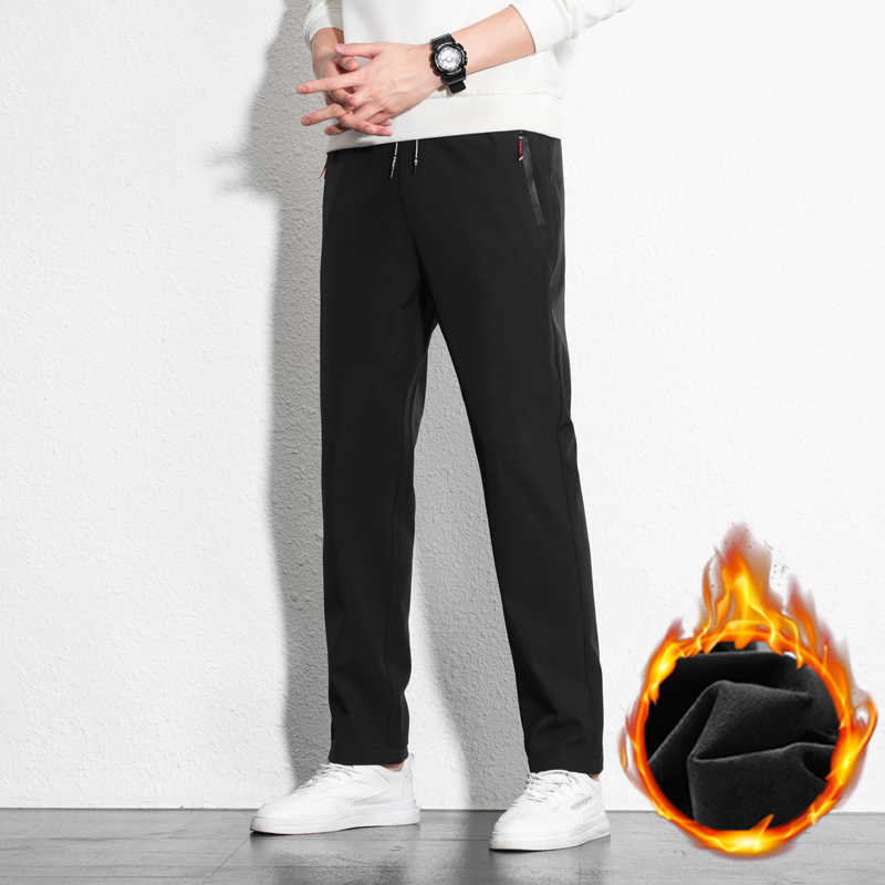 Autumn Winter Men Fleece Outdoor Pants Warm Joggers Fitness Sports Trousers Casual Fashion Hiking Plus Size Pants Men 210930