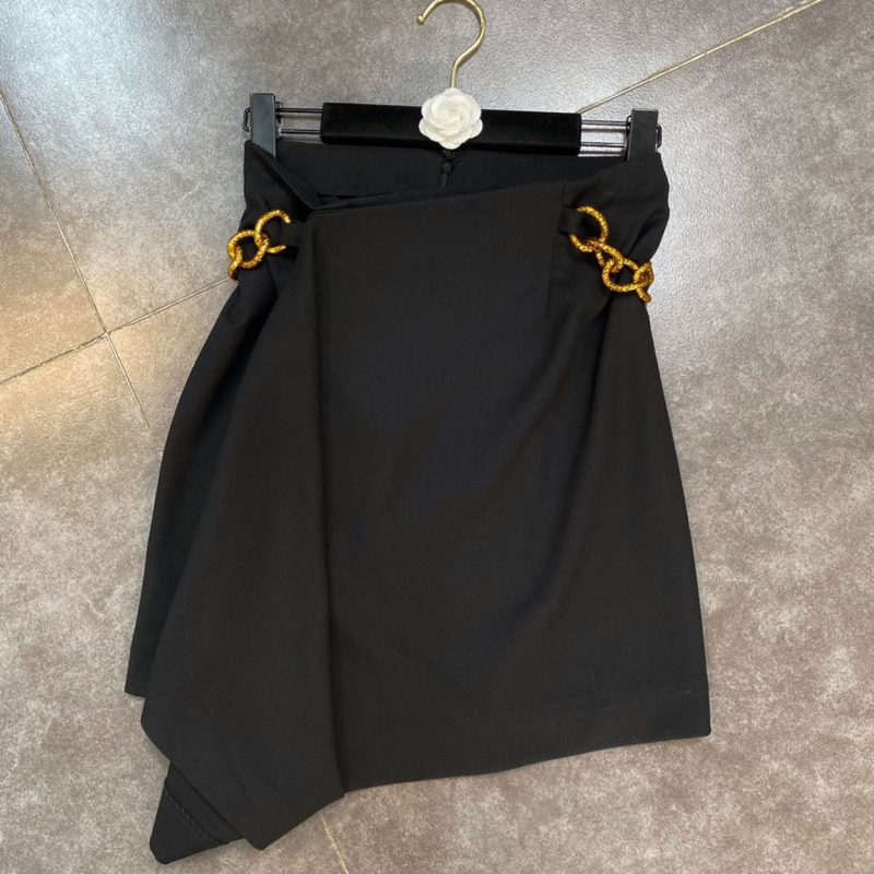 Spring Summer Fashion Casua Irregular Stitching Fabric Chain Decoration Slim Solid Color Skirt Women SJ975 210525, Black
Spring Summer Fashion Casua Irregular Stitching Fabric Chain Decoration Slim Solid Color Skirt Women SJ975 210525, Black