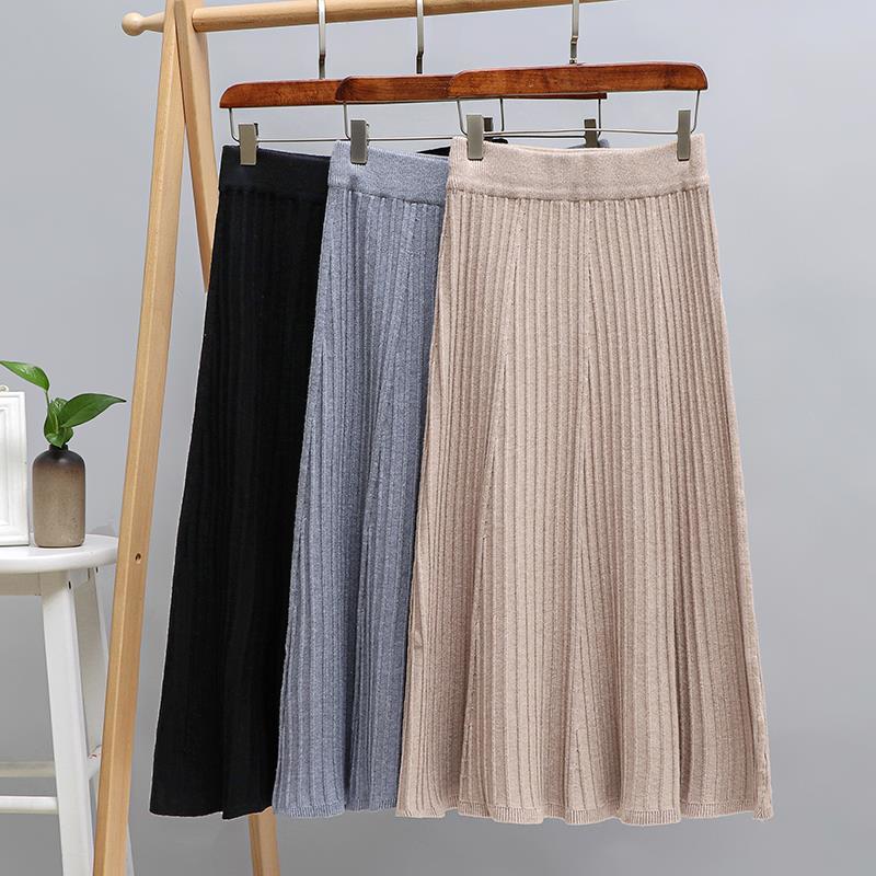 Summer Fresh Sweet Base Inner Knitted Pleated Half Skirt Women's Solid Color All-Match Sweater Dress Female For Fashion 210520, Gray
Summer Fresh Sweet Base Inner Knitted Pleated Half Skirt Women's Solid Color All-Match Sweater Dress Female For Fashion 210520, Gray