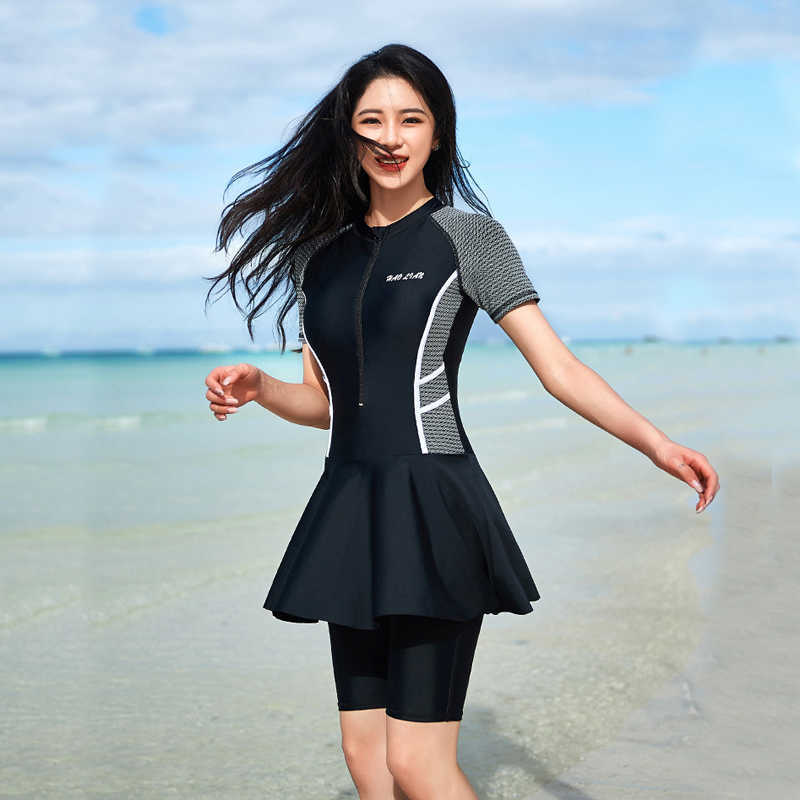 Conservative Swimwear Women Short Sleeve Swimsuit Plus Size Bathing Suits Muslim Swimming Suit Boerkini 210625