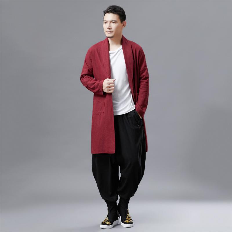 Men's Trench Coats Autumn Male Windbreaker Retro Chinese Style Lapel Pure Color Repair The Body Cardigan D661, Black
Men's Trench Coats Autumn Male Windbreaker Retro Chinese Style Lapel Pure Color Repair The Body Cardigan D661, Black